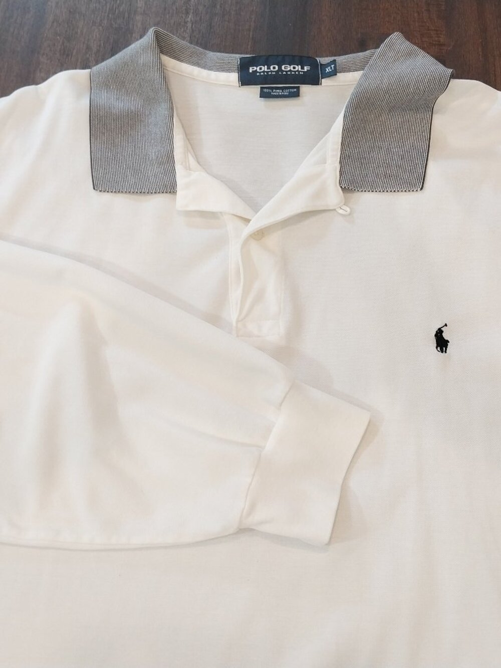 Polo Golf Ralph Lauren Shirt Mens XLT  Loop Collar Off White Ivory Long Sleeve,